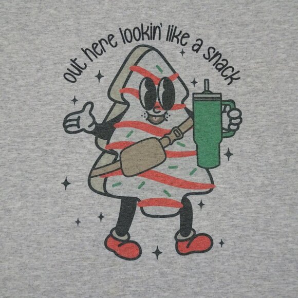 Little Debbie Christmas Tree Cakes t-shirt XL Unisex Gray Lookin Like a Snack Ho - Picture 1 of 5